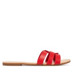 Klapki ONLY Shoes. Czerwone klapki ONLY SHOES, bez wzorów, bez obcasa. Za 89.99 zł.
