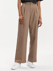 Converse Spodnie materiałowe 10026054-A02 Beżowy Wide Leg. Brązowe spodnie materiałowe Converse, l, bez wzorów, z materiału. Za 319.99 zł.