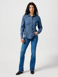 Wrangler Koszula dżinsowa - Slim fit - w kolorze niebieskim rozmiar: L. Niebieskie koszule Wrangler, l, bez wzorów, bez kołnierzyka, bez ramiączek. Za 195.45 zł.