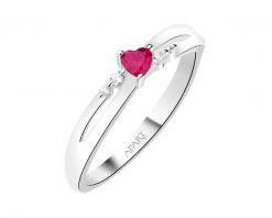 Pierścionek srebrny z cyrkoniami - serce. Szare pierścionki Apart, z cyrkonią, srebrne. Za 169.00 zł.