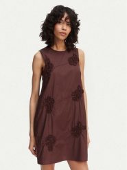 Marella Sukienka codzienna Barca 2613221302 Brązowy Regular Fit. Brązowe sukienki Marella, na co dzień, bez wzorów, z bawełny, bez kołnierzyka, bez ramiączek, proste. Za 1,249.00 zł.