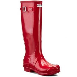 Kalosze Hunter. Czerwone kalosze Hunter, bez wzorów. Za 379.99 zł.