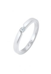 Elli DIAMONDS Ladies Engagement Elegant Classic with Diamond (0,06 ct.) in 925 Sterling Silver Pierścionki 1 ct Damski. Szare pierścionki Elli DIAMONDS, z diamentem, srebrne. Za 662.14 zł.
