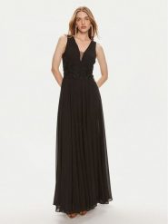 Fracomina Sukienka wieczorowa FQ24SD3027W41201 Czarny Slim Fit. Czarne sukienki Fracomina, m, bez wzorów, z syntetyku, wizytowe, bez kołnierzyka, bez ramiączek. Za 649.99 zł.