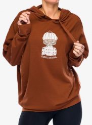 Bluza z kapturem damska Super.natural Snow Cat Hoodie. Brązowe bluzy super.natural, xl, bez wzorów, z elastanu, z kapturem. Za 510.39 zł.