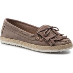 Espadryle FILIPE - 9006 Cinza 3818. Brązowe espadryle Filipe, z aplikacjami, z materiału, bez obcasa, na płaskiej podeszwie, bez zapięcia. W wyprzedaży za 189.00 zł.
