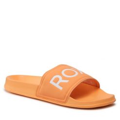 Klapki Roxy. Brązowe klapki Roxy, bez wzorów, bez obcasa. Za 79.99 zł.