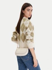 Tommy Hilfiger Torebka Th Glam Mini Chain Crossover AW0AW18142 Kremowy. Białe listonoszki TOMMY HILFIGER, bez wzorów, ze skóry, bez dodatków. Za 307.99 zł.