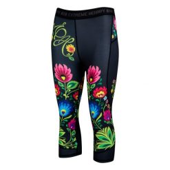 Legginsy sportowe damskie EXTREME HOBBY FOLK 3/4. Czarne legginsy EXTREME HOBBY, s, bez wzorów, z elastanu. Za 179.00 zł.