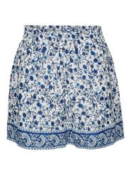 Vero Moda Szorty "Milan" w kolorze biało-niebieskim rozmiar: XS. Białe szorty Vero Moda, bez wzorów, z bawełny. Za 48.28 zł.