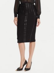 Elisabetta Franchi Spódnica ołówkowa GO-124-57E2-V460 Czarny Slim Fit. Czarne spódnice Elisabetta Franchi, bez wzorów, z syntetyku, ołówkowe. Za 1,999.00 zł.