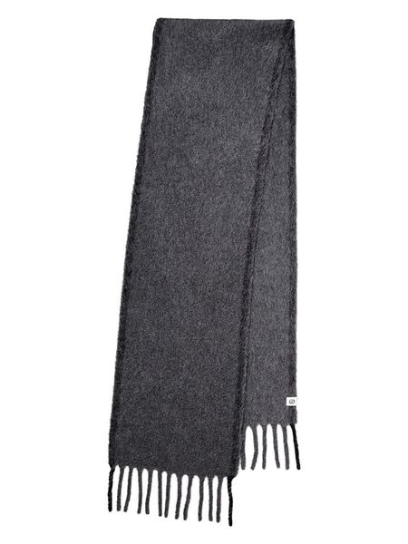 Becksöndergaard Wełniany szal "Solid Yuta" w kolorze antracytowym - 210 x 26 cm rozmiar: onesize. Czarne szaliki Becksöndergaard, bez wzorów, z materiału. Za 212.67 zł.