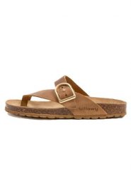 Billowy Skórzane japonki w kolorze brązowym rozmiar: 40. Brązowe klapki Billowy, bez wzorów, z otwartym noskiem, bez obcasa. Za 165.99 zł.