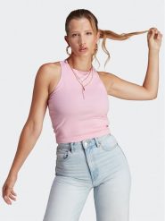 Adidas T-Shirt Adicolor Essentials Rib Tank Top IB9108 Różowy Slim Fit. Czerwone t-shirty Adidas, l, bez wzorów, z bawełny, bez kołnierzyka, bez ramiączek. Za 89.99 zł.