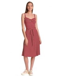 Vive Maria Sukienka "Summer Capri" w kolorze czerwonym rozmiar: XL. Czerwone sukienki Vive Maria, xl, bez wzorów, z tkaniny, bez kołnierzyka, bez ramiączek, midi, rozkloszowane. Za 114.44 zł.