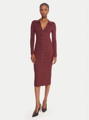 Guess Sukienka dzianinowa W5BK60 Z2YJ2 Brązowy Slim Fit. Brązowe sukienki Guess, xl, z aplikacjami, z dzianiny, bez kołnierzyka, bez ramiączek. Za 619.99 zł.