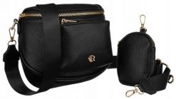 Saszetka czarna Rovicky R-KP-04-F19. Czarne torby na ramię ROVICKY, bez wzorów, ze skóry ekologicznej, bez dodatków. Za 69.99 zł.