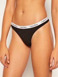 Calvin Klein Underwear Stringi 0000D1617E Czarny. Czarne stringi Calvin Klein Underwear, bez wzorów, z bawełny. Za 49.99 zł.