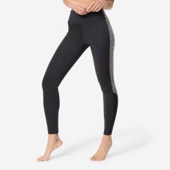 Dół stroju legginsy do gimnastyki w wodzie/aquabike damskie Nabaiji Monica. Czarne legginsy NABAIJI, l, bez wzorów. Za 89.99 zł.
