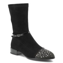 Czarne Botki S.Barski Eleganckie Buty Damskie. Czarne botki S.BARSKI, bez wzorów, bez obcasa, bez zapięcia. Za 279.00 zł.