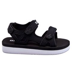 Damskie Sportowe Sandały Na Platformie Big Star LL274789 Czarne. Czarne sandały bez wzorów, retro, bez obcasa, na platformie, bez zapięcia. Za 224.07 zł.