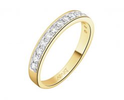 Pierścionek z żółtego złota z brylantami - 0,34 ct - próba 585. Żółte pierścionki Apart, z brylantem, złote. Za 5,290.00 zł.