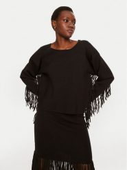Munthe Sweter Tagillu 243161524376 Czarny Regular Fit. Czarne swetry Munthe, bez wzorów, z wiskozy, bez ramiączek. Za 509.99 zł.