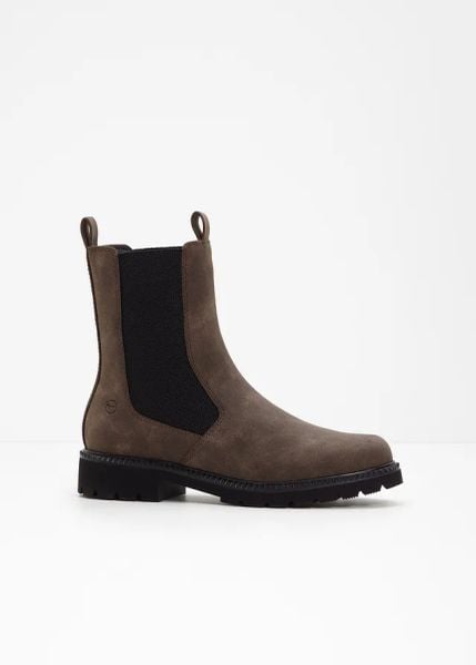 Sztyblety Tamaris. Brązowe botki bonprix, bez wzorów, bez obcasa, bez zapięcia. Za 329.99 zł.