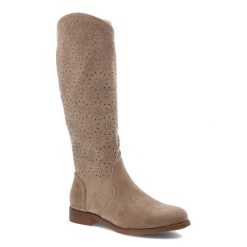 Beżowe Kozaki S.Barski Modne Obuwie Damskie. Brązowe kozaki S.BARSKI, bez obcasa, na płaskiej podeszwie, bez zapięcia. Za 178.99 zł.