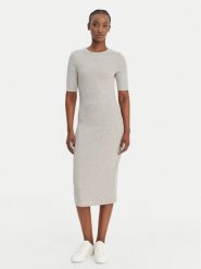 Calvin Klein Jeans Sukienka codzienna LV047D217G Szary Slim Fit. Szare sukienki Calvin Klein Jeans, na co dzień, s, bez wzorów, z bawełny, bez kołnierzyka, bez ramiączek, proste. Za 329.99 zł.