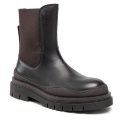 Sztyblety See By Chloé. Czarne botki See By Chloé, bez wzorów, bez obcasa, na płaskiej podeszwie, bez zapięcia. Za 1,949.00 zł.
