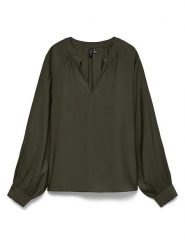 Vero Moda Bluzka w kolorze khaki rozmiar: L. Brązowe bluzki Vero Moda, l, bez wzorów, bez kołnierzyka, bez ramiączek. Za 109.95 zł.