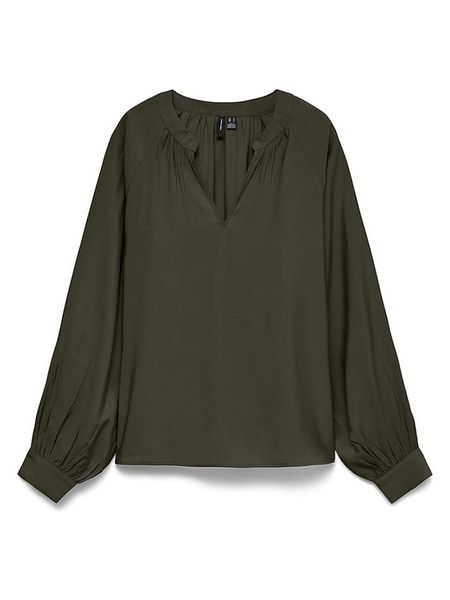 Vero Moda Bluzka w kolorze khaki rozmiar: L. Brązowe bluzki Vero Moda, l, bez wzorów, bez kołnierzyka, bez ramiączek. Za 109.95 zł.