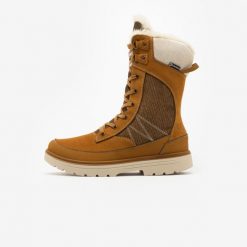 Buty turystyczne damskie Quechua NH900 skóra. Brązowe trekkingi QUECHUA, ze skóry, trekkingowe. Za 419.99 zł.