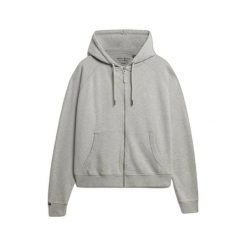 Damska bluza z kapturem zapinana na zamek Superdry Studios Relaxed. Szare bluzy Superdry, xl, bez wzorów, z bawełny, z kapturem. Za 340.25 zł.