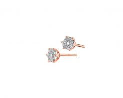 Kolczyki z różowego i białego złota z brylantami - 0,25 ct - próba 585. Białe kolczyki Apart, z brylantem, złote. Za 3,390.00 zł.