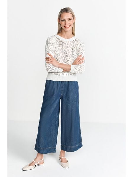 Rich & Royal Sweter w kolorze białym rozmiar: L. Białe swetry Rich & Royal, l, bez wzorów, ze splotem, bez ramiączek. Za 279.95 zł.