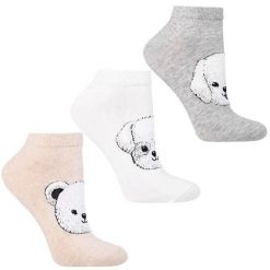 Mix Kolor Damskie Skarpetki 3 Pary. Brązowe skarpety Moraj, bez wzorów, z bawełny. Za 29.99 zł.