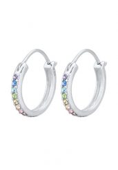 Elli Damskie kreole tęcza filigranowa w srebrze 925 Sterling Silver Kolczyki koła 1 ct. Szare kolczyki Elli, z kryształem, pozłacane. Za 198.99 zł.