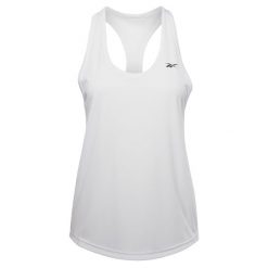 Damski top treningowy Reebok. Białe topy Reebok, l, bez wzorów, bez kołnierzyka, bez ramiączek. Za 98.00 zł.