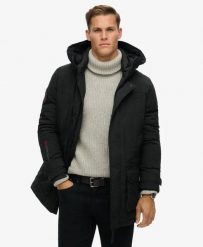Superdry City Pikowana Parka – Luźny Krój, Czarna. Czarne parki Superdry, s, z materiału. Za 824.35 zł.