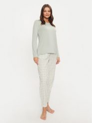 Selmark Piżama P9173 Zielony Relaxed Fit. Zielone piżamy Selmark, bez wzorów, z bawełny, bez ramiączek. Za 199.99 zł.