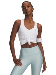Under Armour Top sportowy "Tech Mesh Racer" w kolorze białym rozmiar: M. Białe koszulki sportowe Under Armour, bez wzorów, z materiału, bez ramiączek, outdoorowe. Za 81.95 zł.