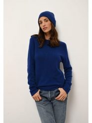 Just Cashmere Kaszmirowy sweter "Jane" w kolorze granatowym rozmiar: XL. Niebieskie swetry Just Cashmere, xl, bez wzorów, z kaszmiru, bez ramiączek. Za 367.22 zł.
