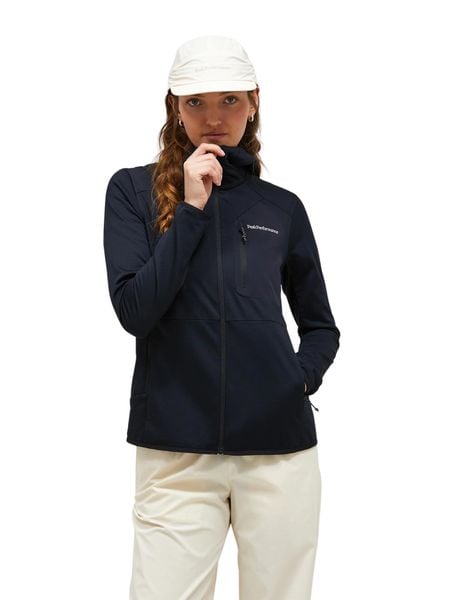 Bluza Peak Performance damska Utility Light Zip Hood czarna - XS. Czarne bluzy Peak Performance, na zimę, l, bez wzorów, z elastanu, bez kaptura. Za 679.00 zł.