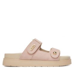 Klapki Liu Jo. Czerwone klapki Liu Jo, bez wzorów, bez obcasa. Za 489.99 zł.
