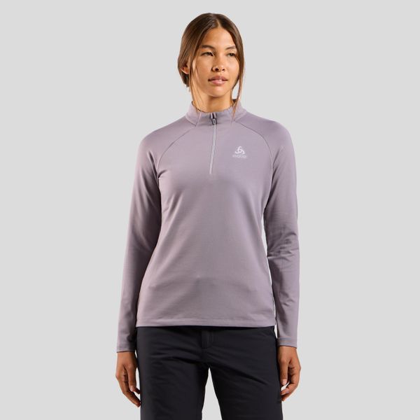Bluza techniczna damska ODLO Essential Light Mid Layer 1/2 zip. Fioletowe bluzy Odlo, bez wzorów, bez kaptura. W wyprzedaży za 174.99 zł.