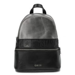 Czarny Modny Plecak Damski Big Star. Czarne plecaki Big Star Accessories, bez wzorów, ze skóry ekologicznej. Za 219.00 zł.