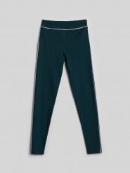 4F Legginsy dzianinowe damskie - zielone XL. Zielone legginsy 4f, xl, bez wzorów, z dzianiny, z podwyższonym stanem. Za 129.99 zł.