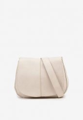 Beżowa Dwukomorowa Torebka z Ozdobną Klapą Galairia. Brązowe torby na ramię Born2be, bez wzorów, z jeansu, eleganckie, na ramię, bez dodatków. Za 139.99 zł.